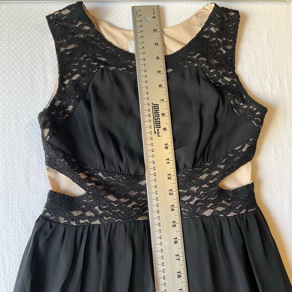 Sweet Storm Women Maxi Dress size M Black with Lace Sleeveless Cut Out Waist NWT - Picture 6 of 9